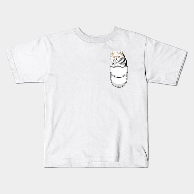 Funny Exotic Shorthair Pocket Cat Kids T-Shirt by Pet My Dog